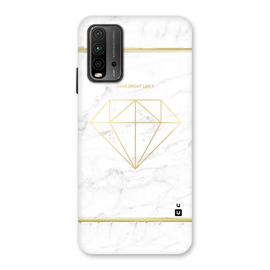 Bright Gold Diamond Back Case for Redmi 9 Power