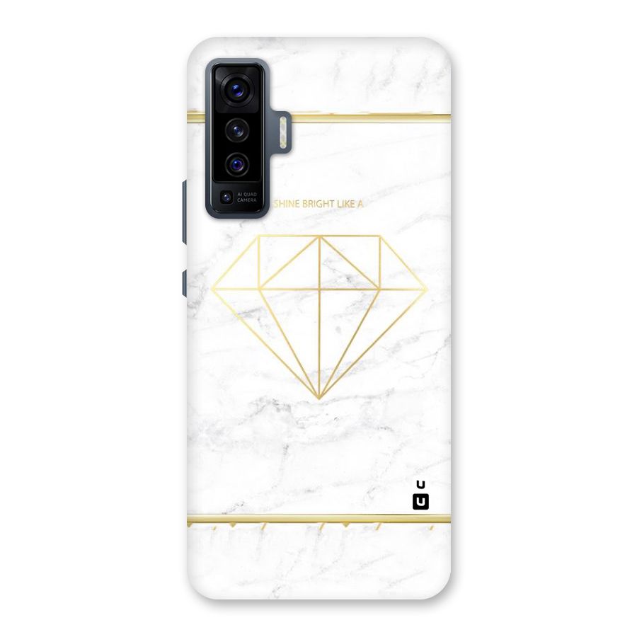 Bright Gold Diamond Back Case for Vivo X50