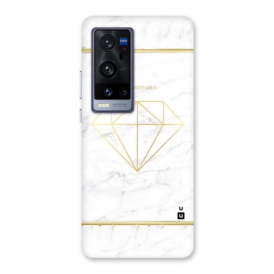 Bright Gold Diamond Back Case for Vivo X60 Pro Plus