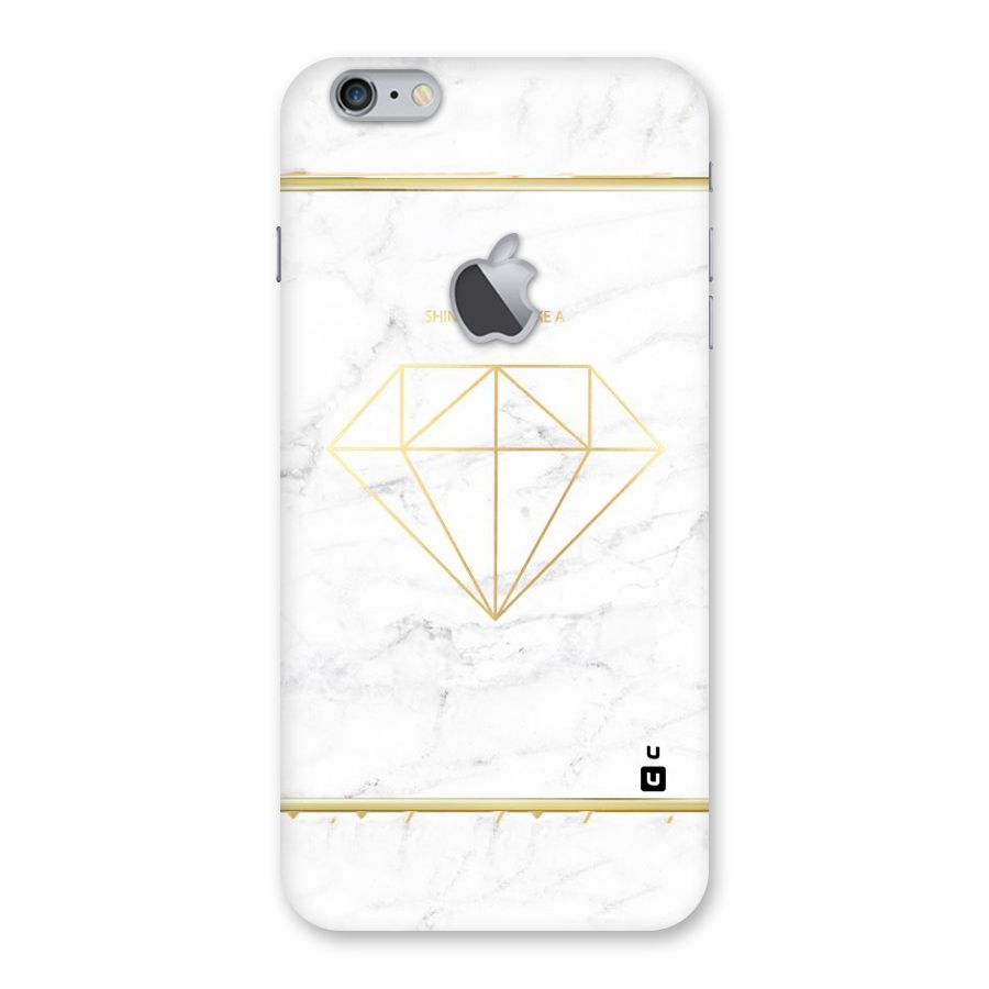Bright Gold Diamond Back Case for iPhone 6 Plus 6S Plus Logo Cut