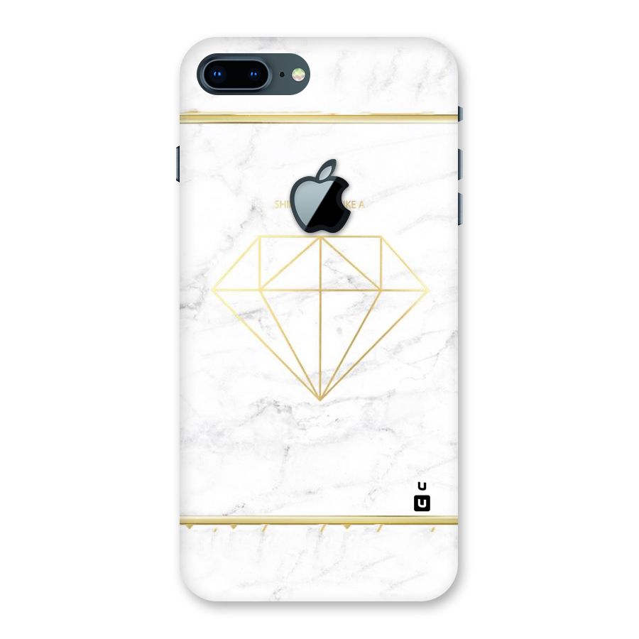 Bright Gold Diamond Back Case for iPhone 7 Plus Apple Cut