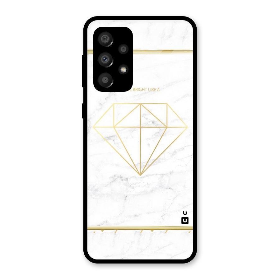 Bright Gold Diamond Glass Back Case for Galaxy A32