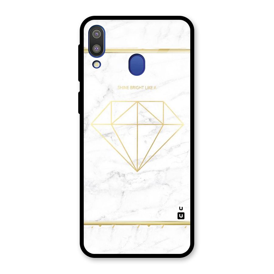 Bright Gold Diamond Glass Back Case for Galaxy M20