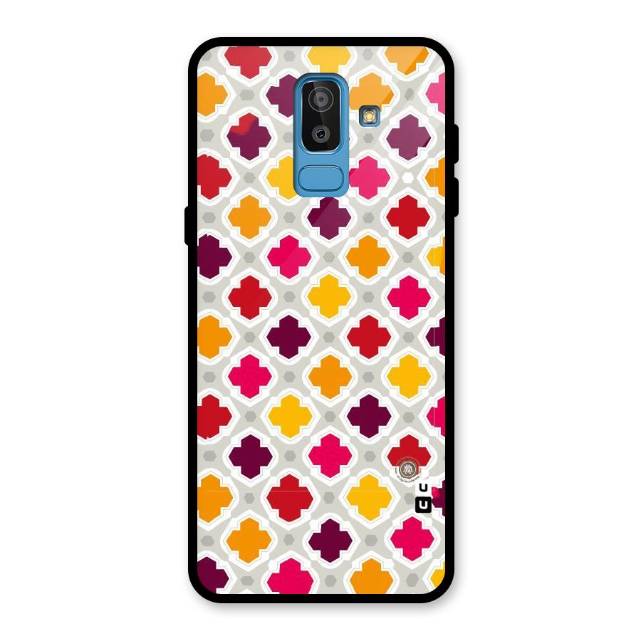 Bright Pattern Glass Back Case for Galaxy J8