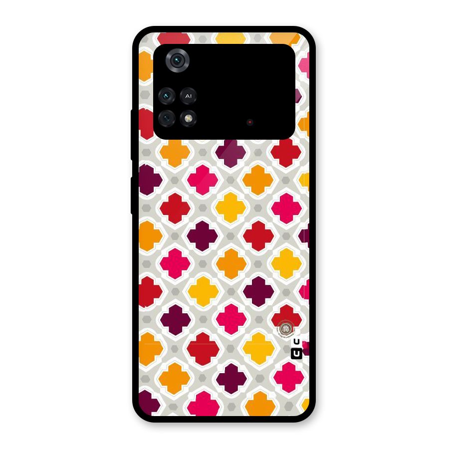 Bright Pattern Glass Back Case for Poco M4 Pro 4G