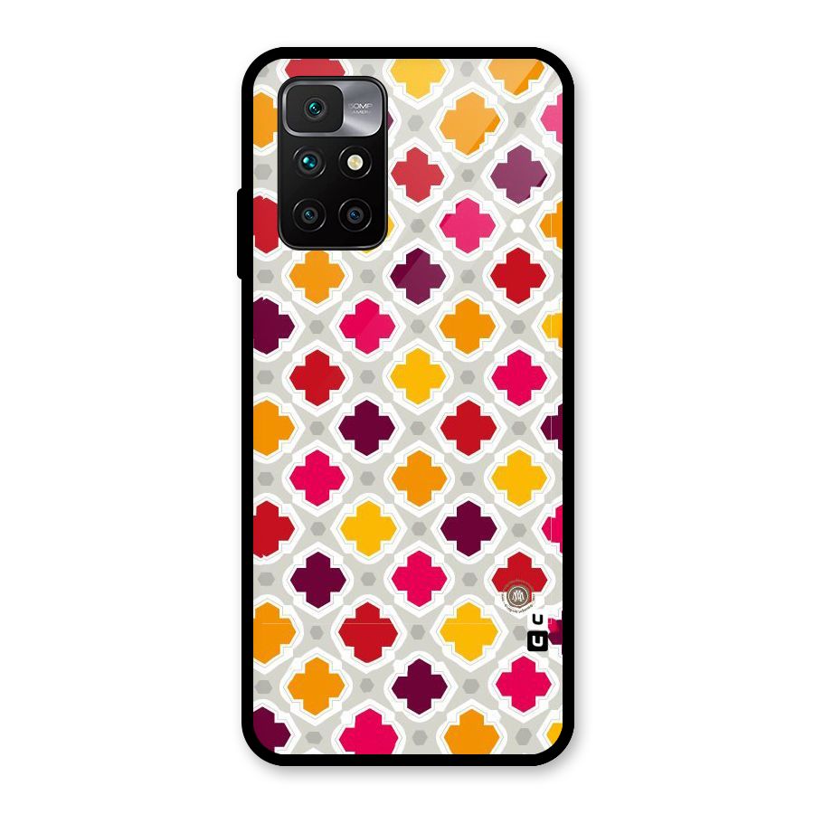 Bright Pattern Glass Back Case for Redmi 10 Prime