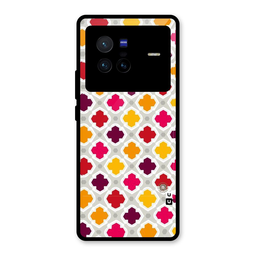 Bright Pattern Glass Back Case for Vivo X80