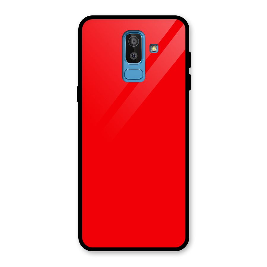 Bright Red Glass Back Case for Galaxy J8