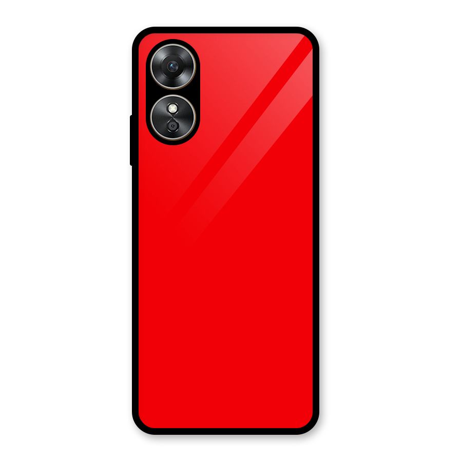 Bright Red Glass Back Case for Oppo A17