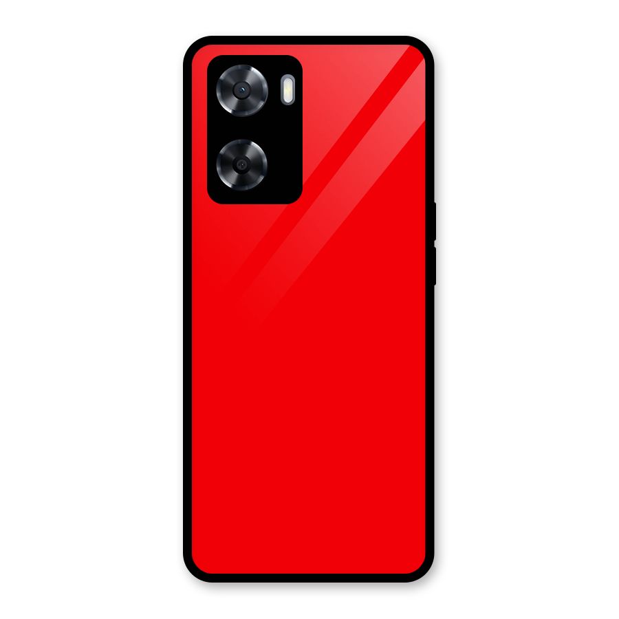 Bright Red Glass Back Case for Oppo A57 2022