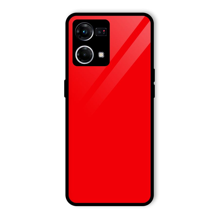 Bright Red Glass Back Case for Oppo F21s Pro 4G