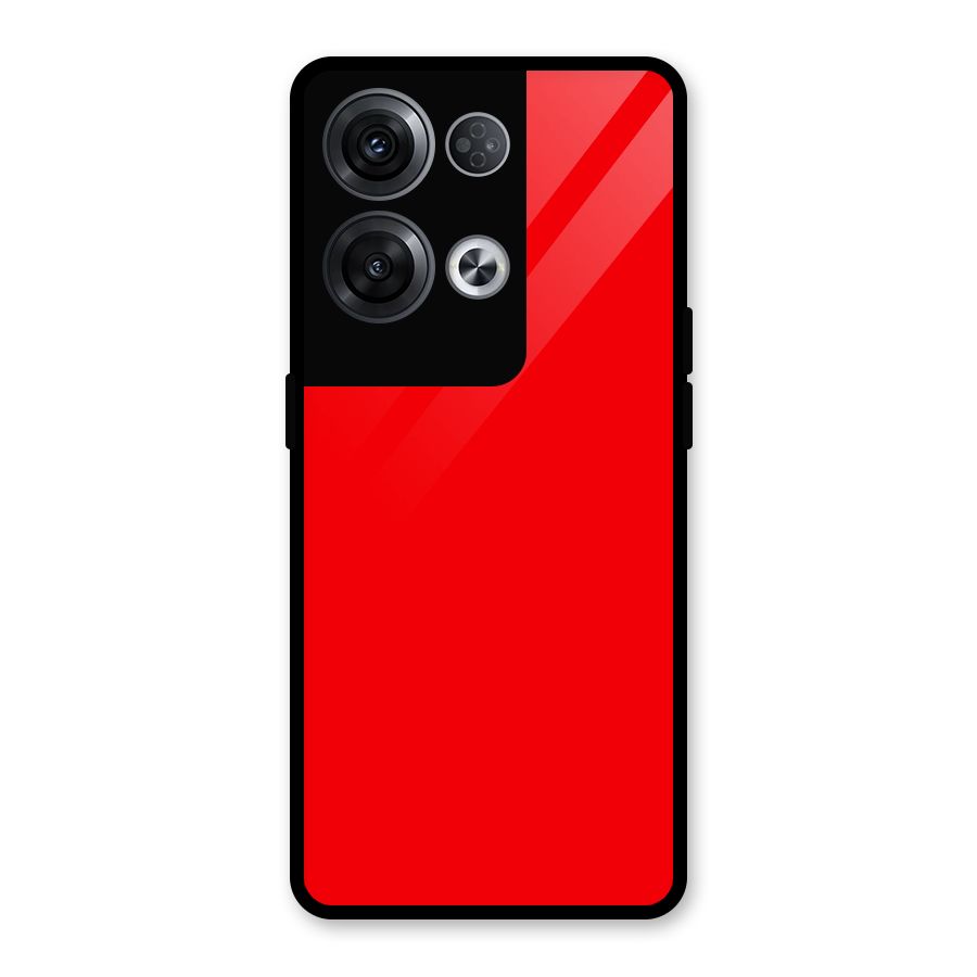 Bright Red Glass Back Case for Oppo Reno8 Pro 5G