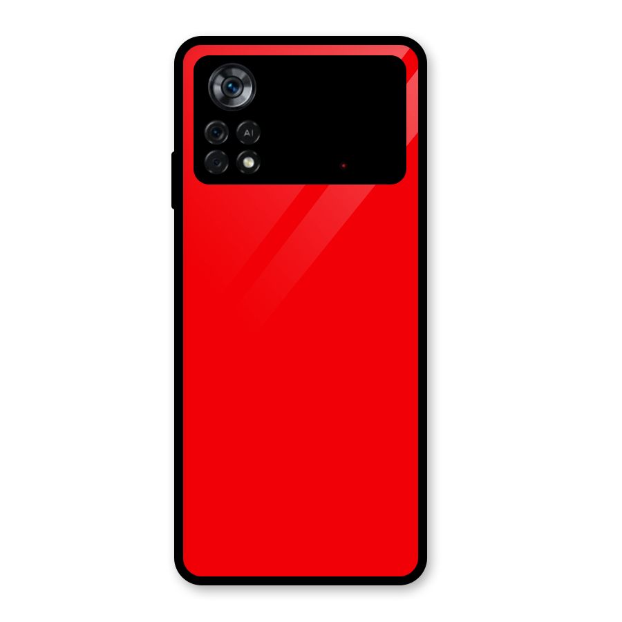 Bright Red Glass Back Case for Poco X4 Pro 5G