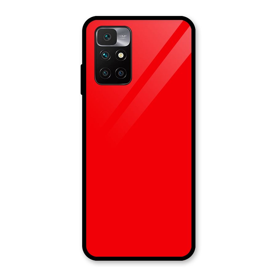 Bright Red Glass Back Case for Redmi 10 Prime