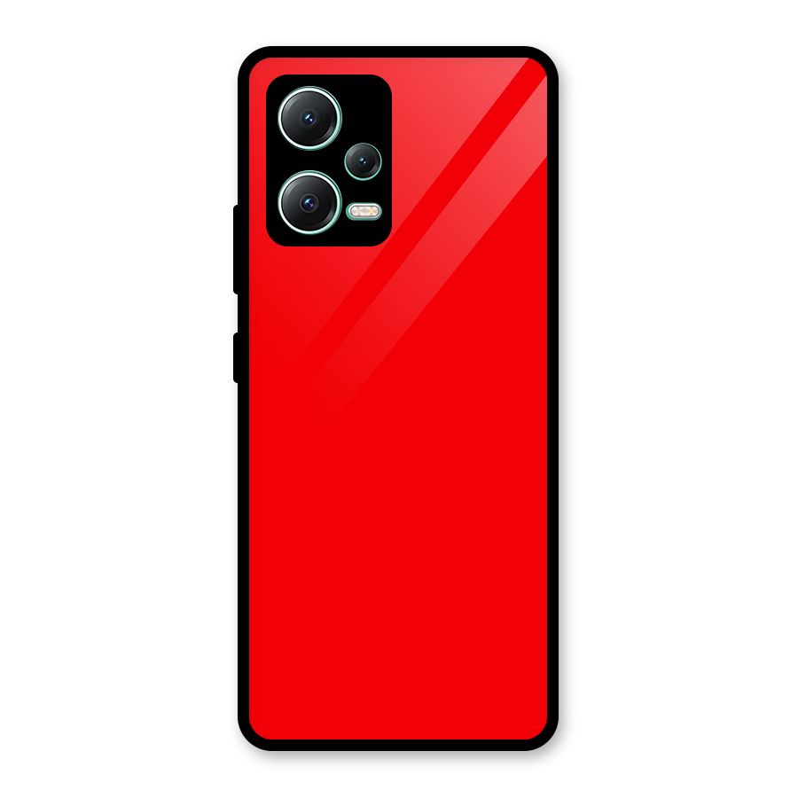 Bright Red Glass Back Case for Redmi Note 12 5G
