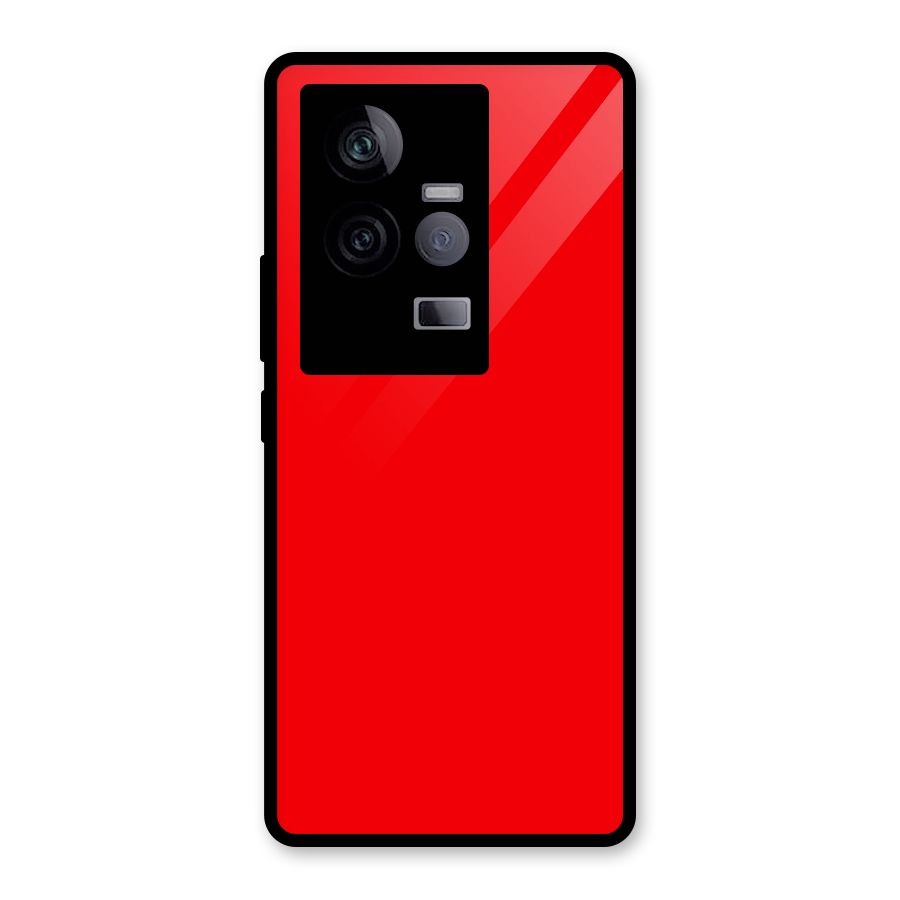 Bright Red Glass Back Case for Vivo iQOO 11 5G
