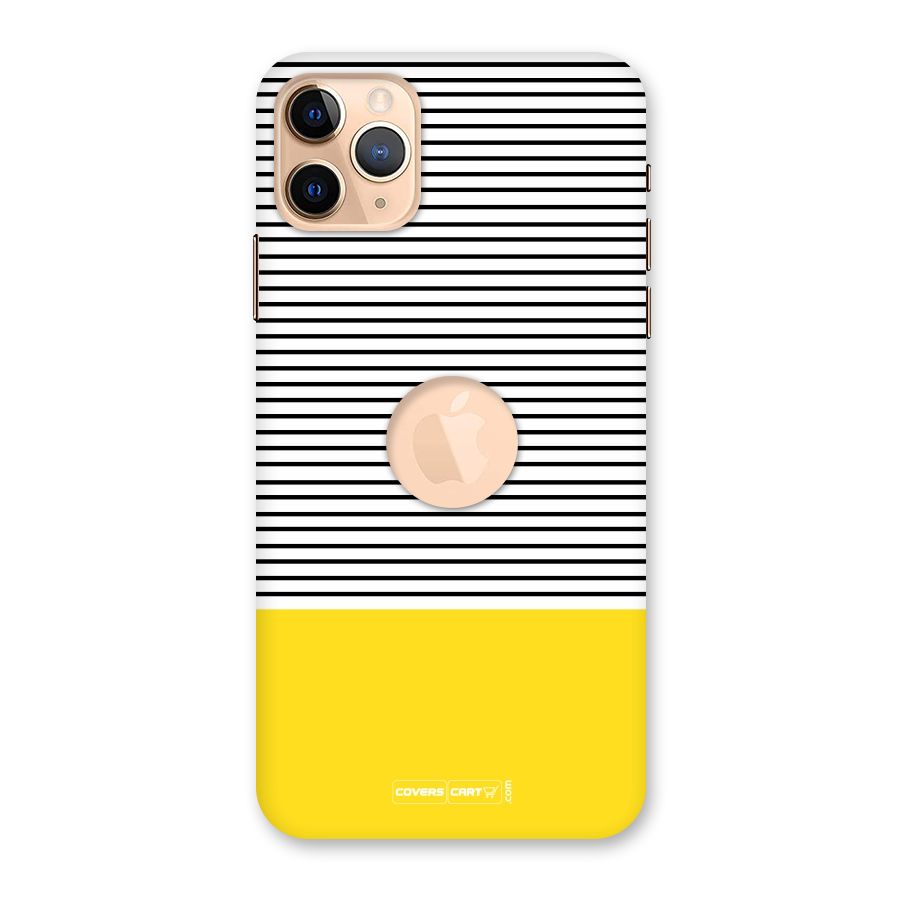 Bright Yellow Stripes Back Case for iPhone 11 Pro Max Logo Cut