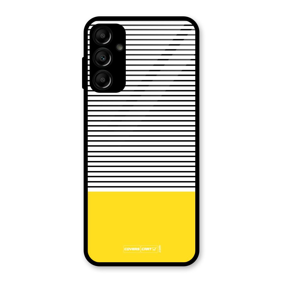 Bright Yellow Stripes Glass Back Case for Galaxy A14 5G