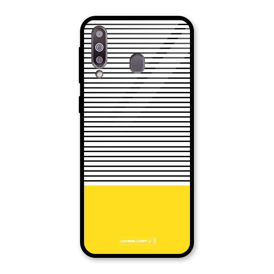 Bright Yellow Stripes Glass Back Case for Galaxy M30