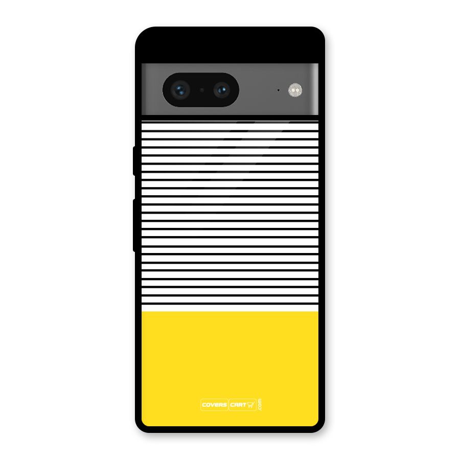Bright Yellow Stripes Glass Back Case for Google Pixel 7