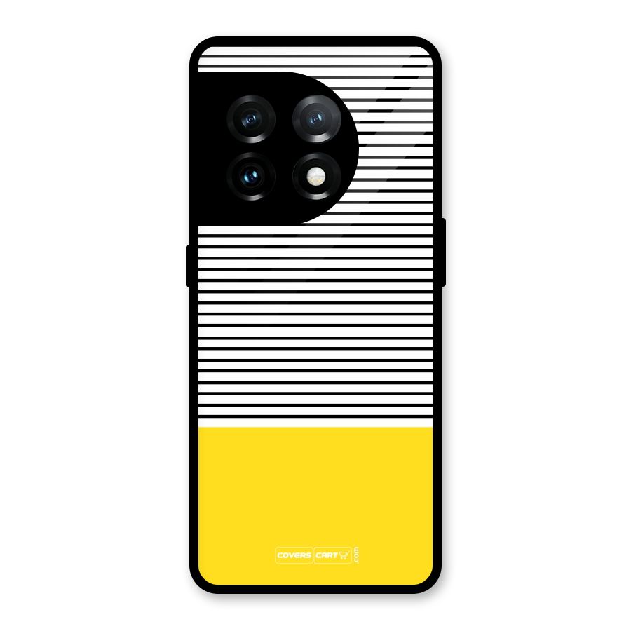 Bright Yellow Stripes Glass Back Case for OnePlus 11