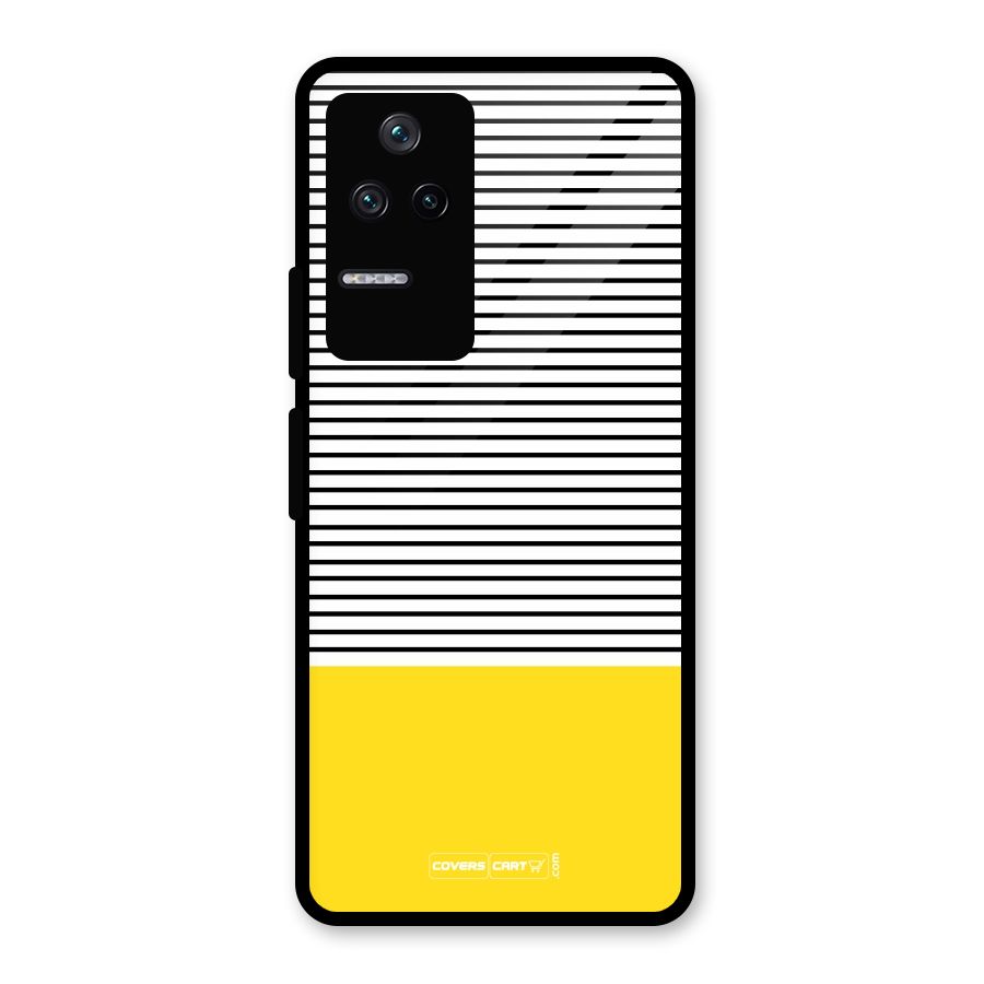 Bright Yellow Stripes Glass Back Case for Poco F4 5G