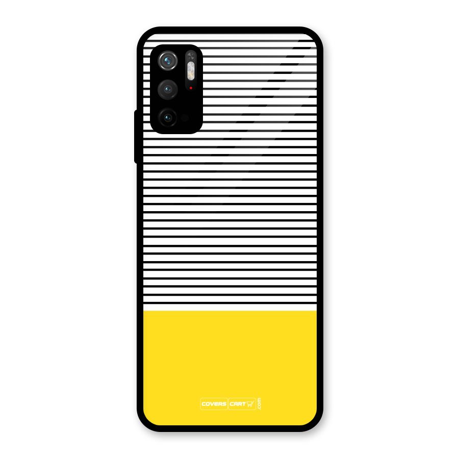 Bright Yellow Stripes Glass Back Case for Poco M3 Pro 5G