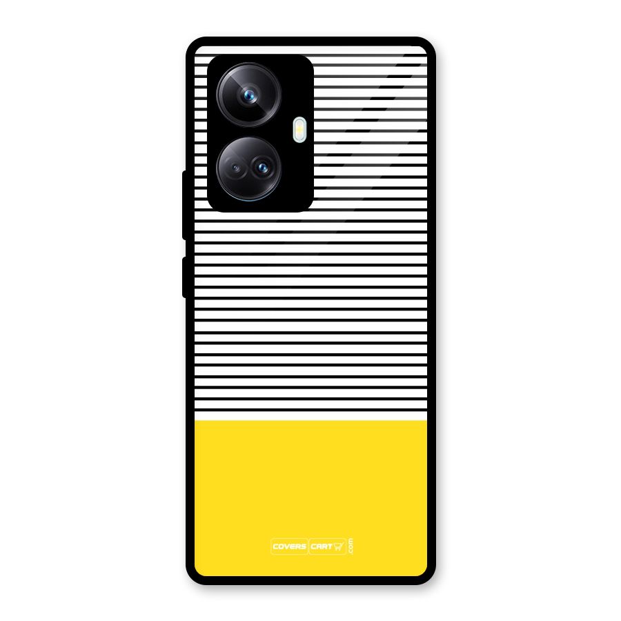 Bright Yellow Stripes Glass Back Case for Realme 10 Pro Plus