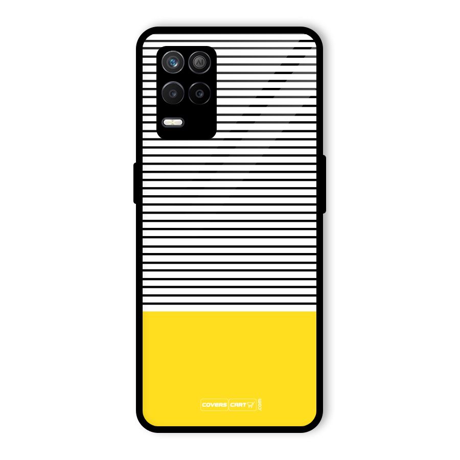 Bright Yellow Stripes Glass Back Case for Realme 8 5G