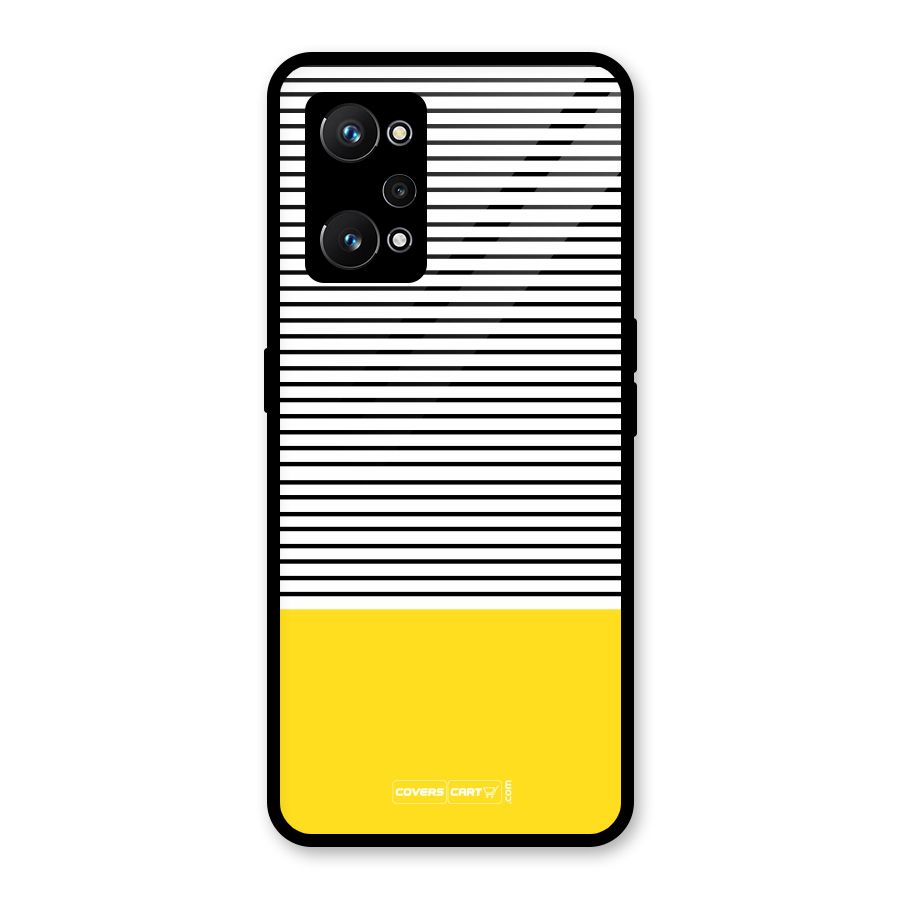 Bright Yellow Stripes Glass Back Case for Realme GT Neo 3T