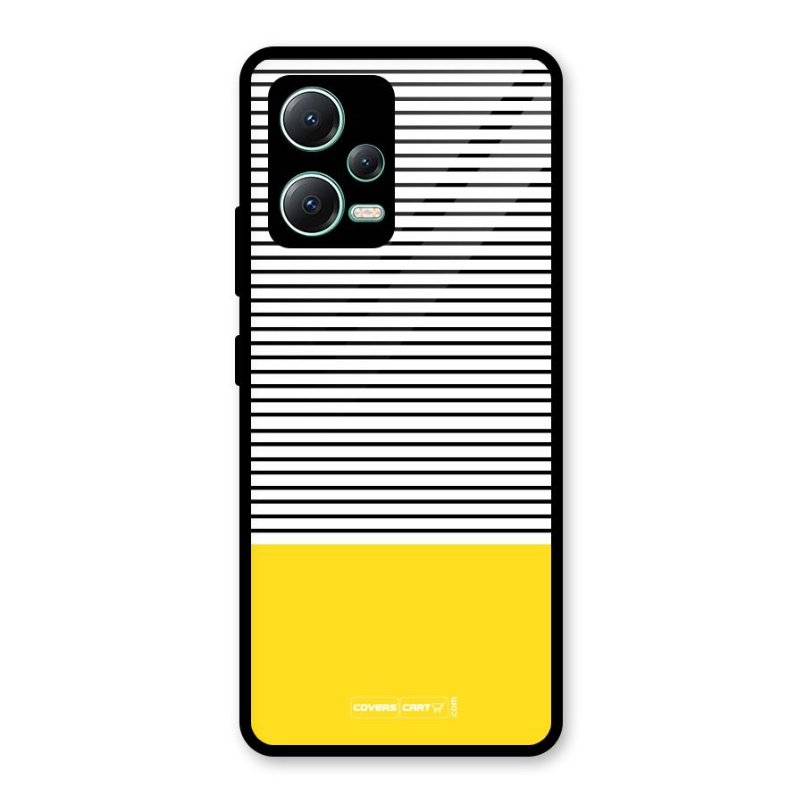 Bright Yellow Stripes Glass Back Case for Redmi Note 12 5G