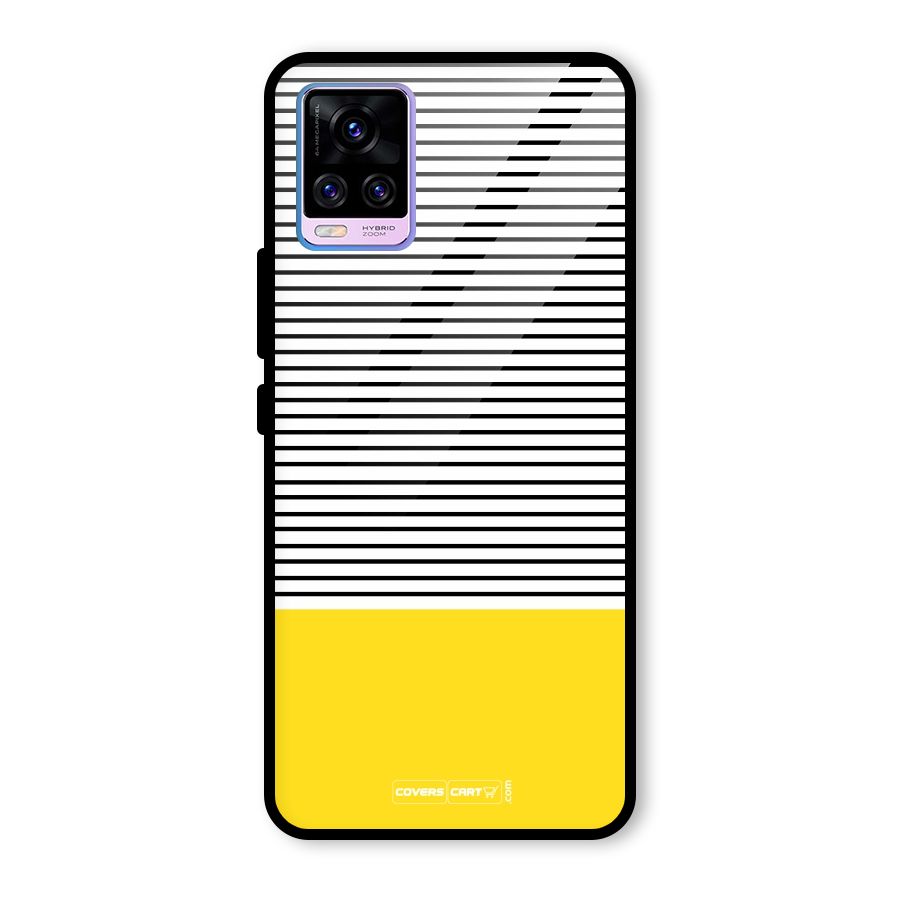 Bright Yellow Stripes Glass Back Case for Vivo V20 Pro