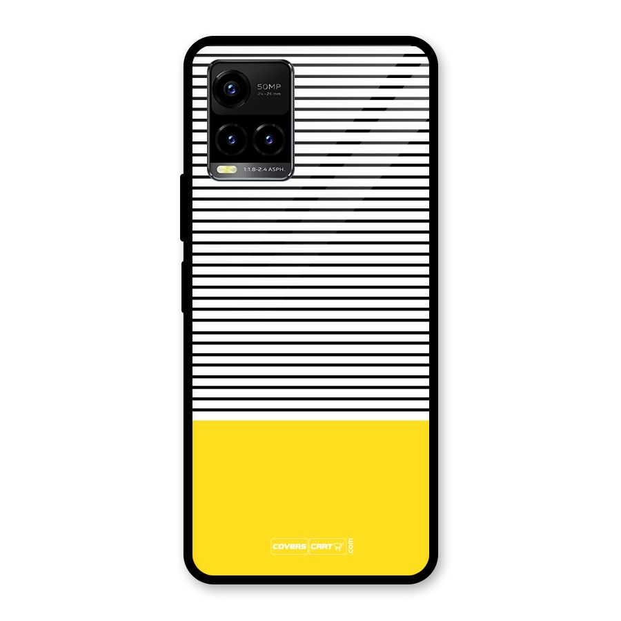 Bright Yellow Stripes Glass Back Case for Vivo Y21T