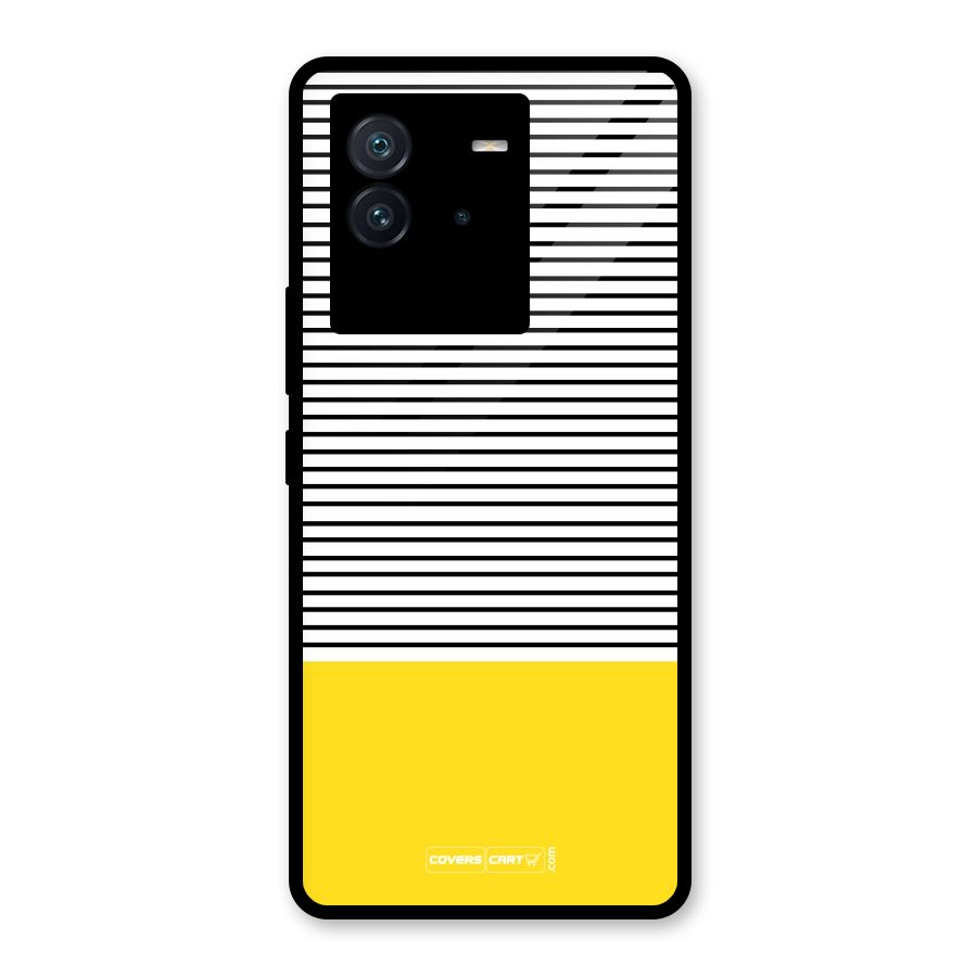Bright Yellow Stripes Glass Back Case for Vivo iQOO Neo 6 5G