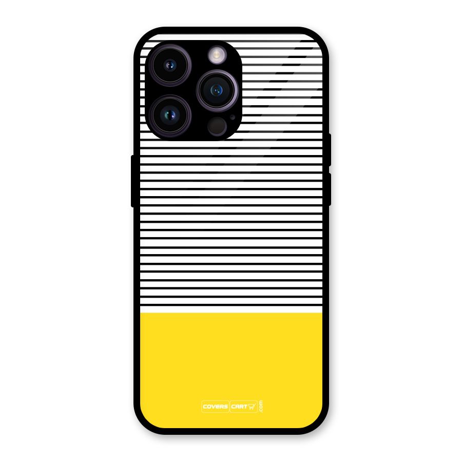 Bright Yellow Stripes Glass Back Case for iPhone 14 Pro Max
