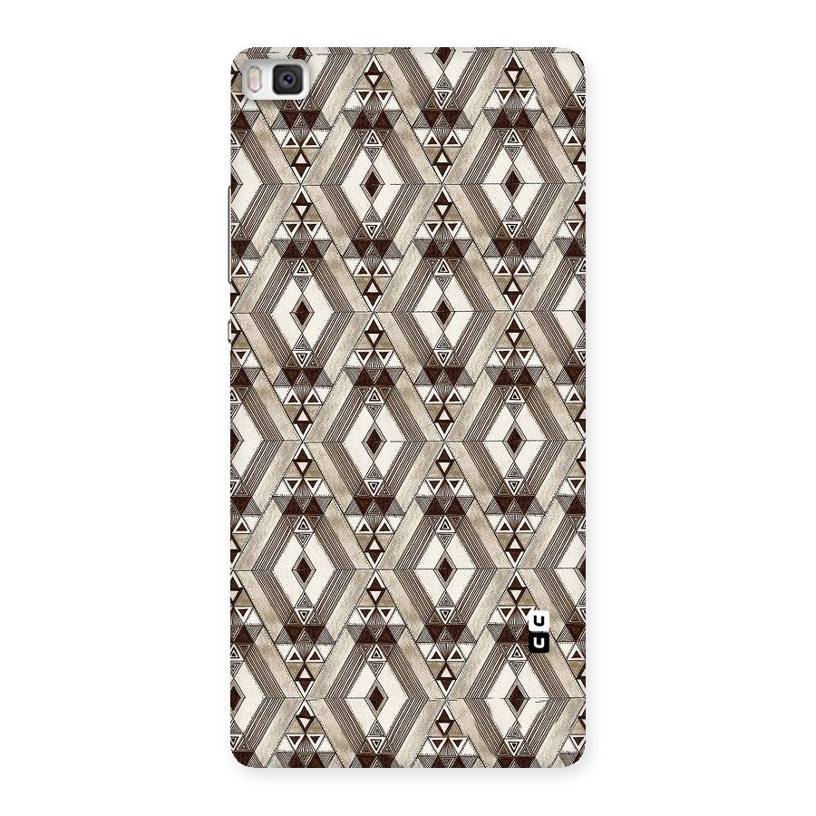Brown Abstract Design Back Case for Huawei P8