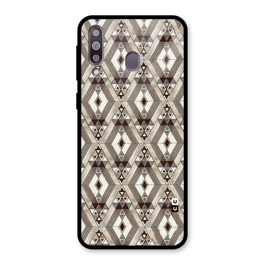 Brown Abstract Design Glass Back Case for Galaxy M30