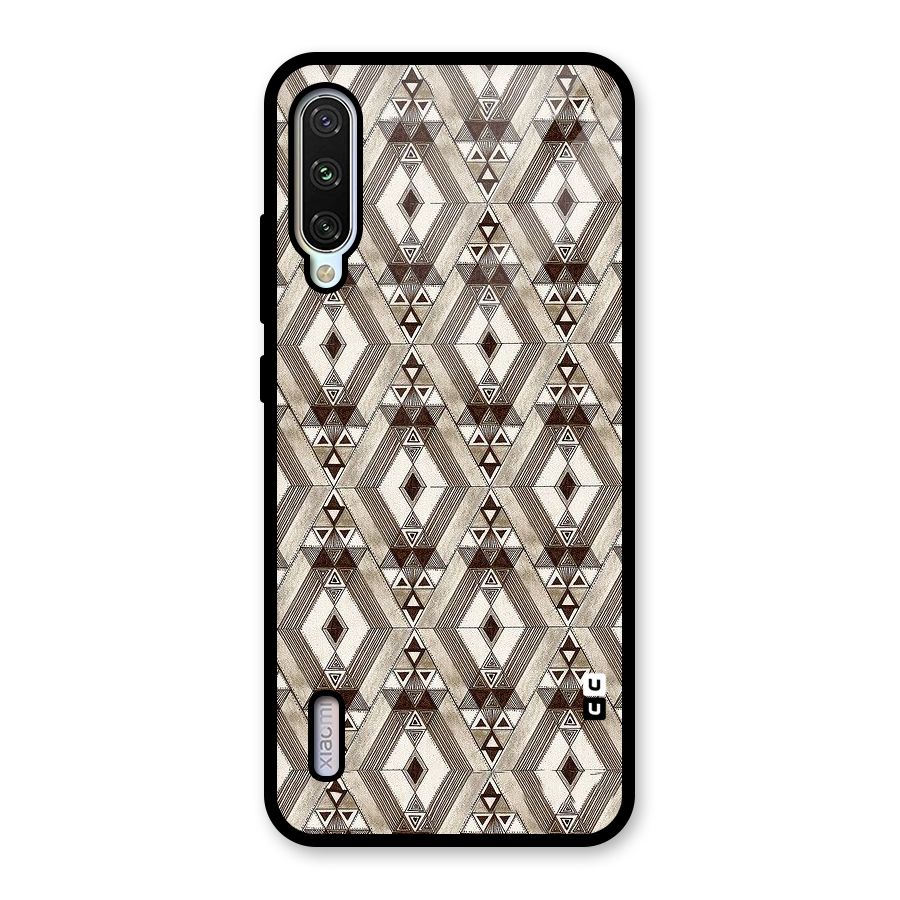 Brown Abstract Design Glass Back Case for Mi A3