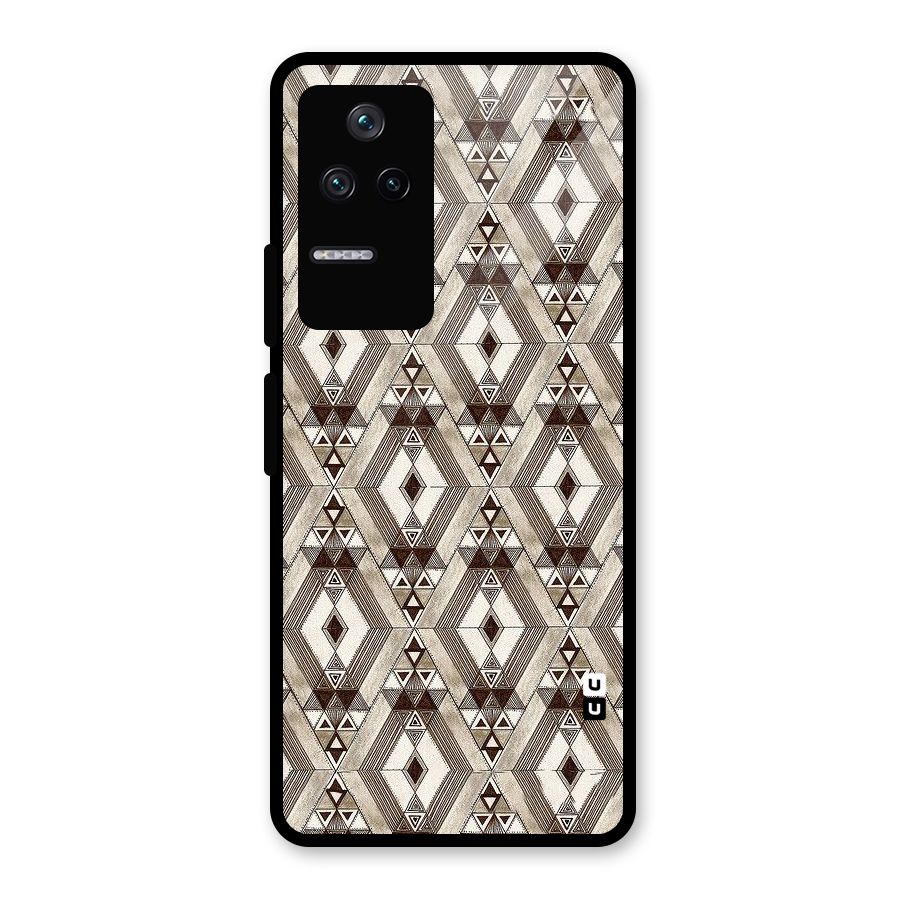 Brown Abstract Design Glass Back Case for Poco F4 5G