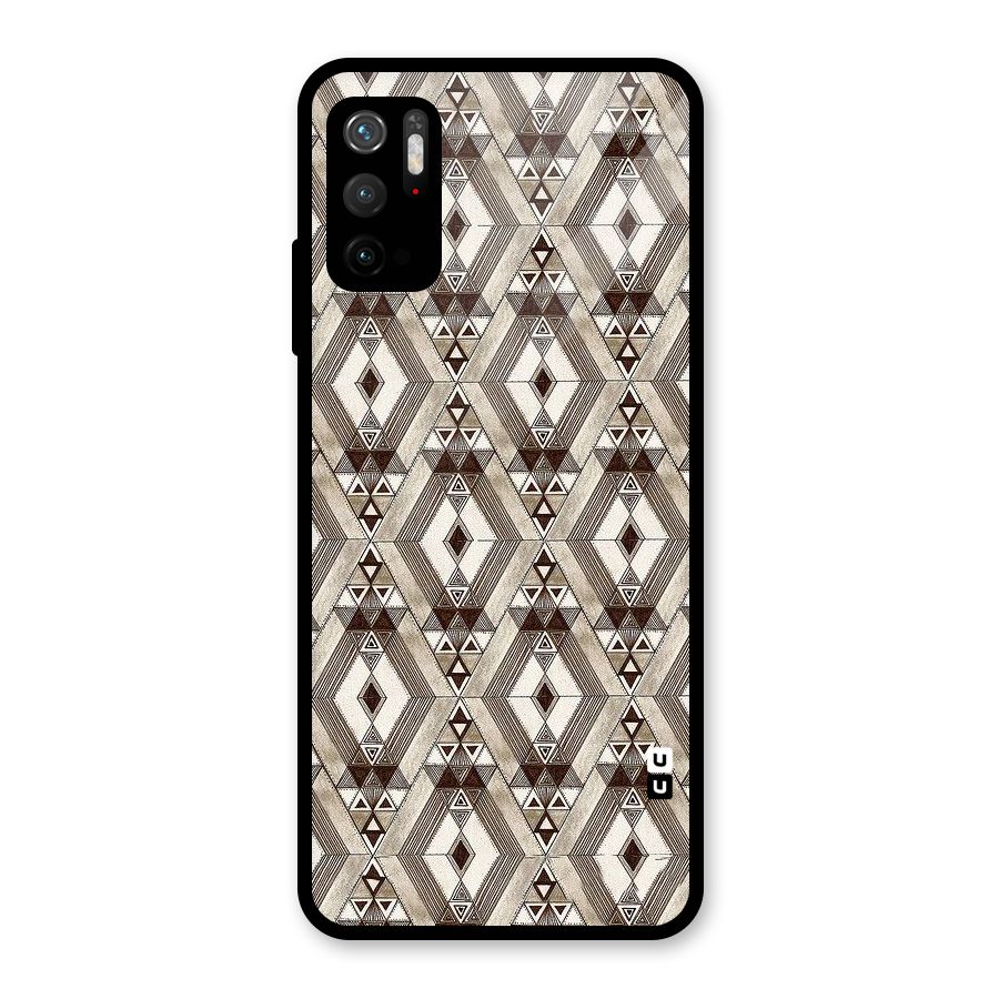 Brown Abstract Design Glass Back Case for Poco M3 Pro 5G