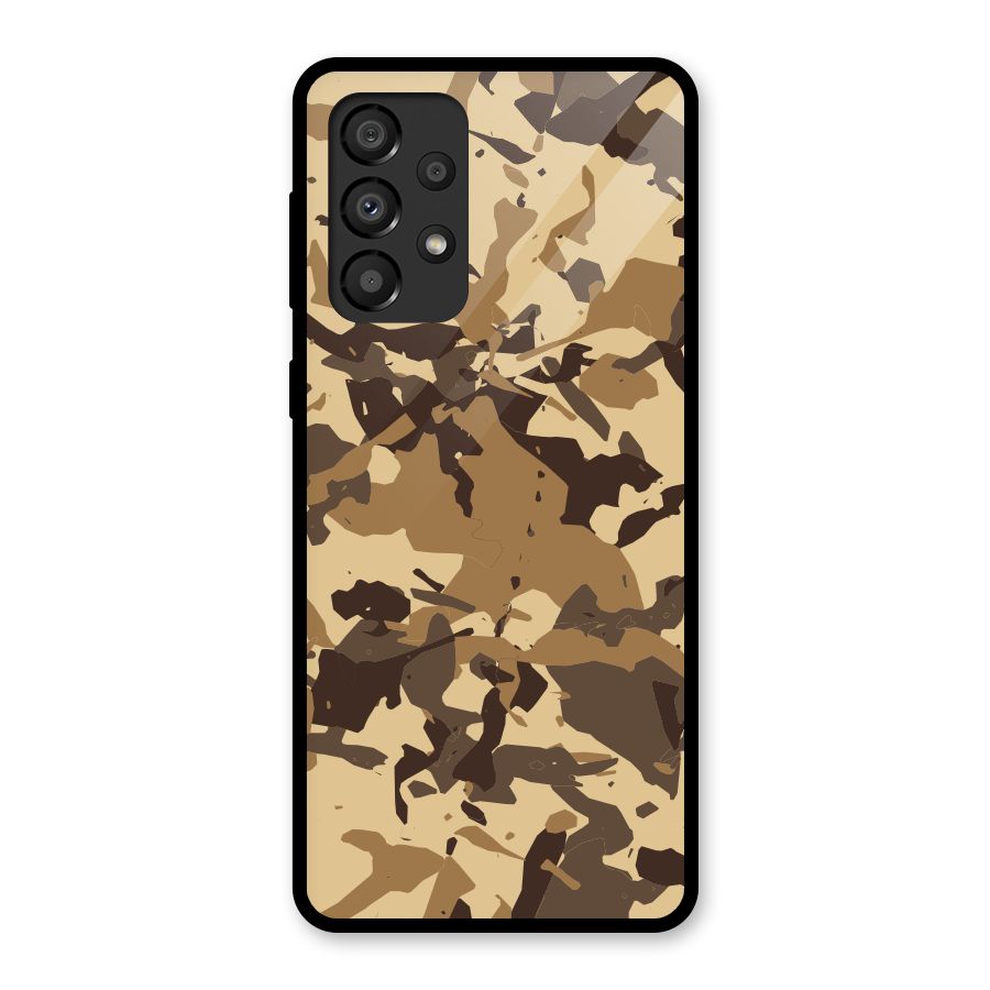 Brown Camouflage Army Glass Back Case for Galaxy A33 5G