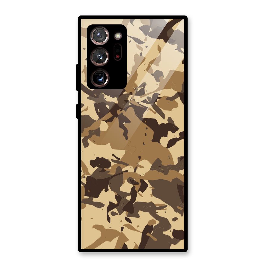 Brown Camouflage Army Glass Back Case for Galaxy Note 20 Ultra 5G