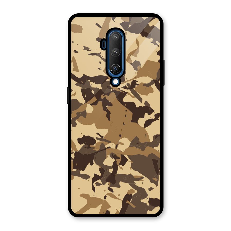 Brown Camouflage Army Glass Back Case for OnePlus 7T Pro