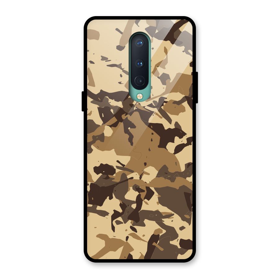 Brown Camouflage Army Glass Back Case for OnePlus 8