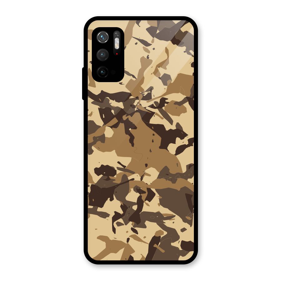 Brown Camouflage Army Glass Back Case for Poco M3 Pro 5G