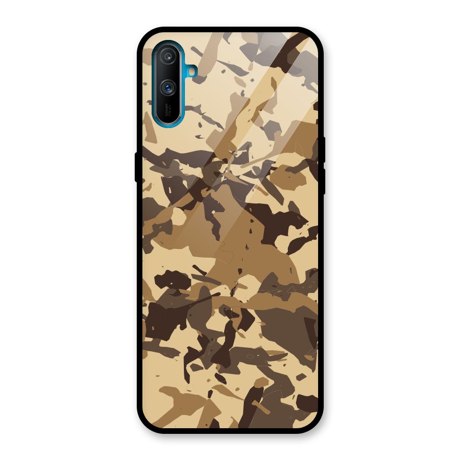 Brown Camouflage Army Glass Back Case for Realme C3