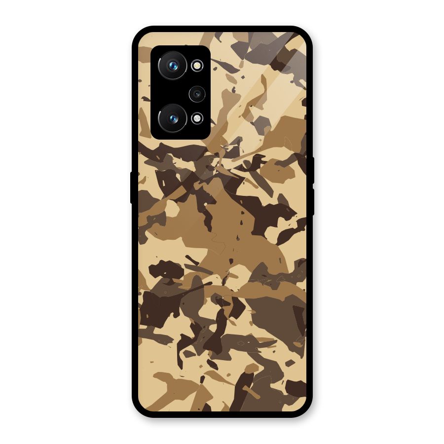 Brown Camouflage Army Glass Back Case for Realme GT Neo 3T