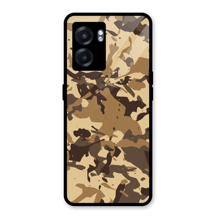 Brown Camouflage Army Glass Back Case for Realme Narzo 50 5G