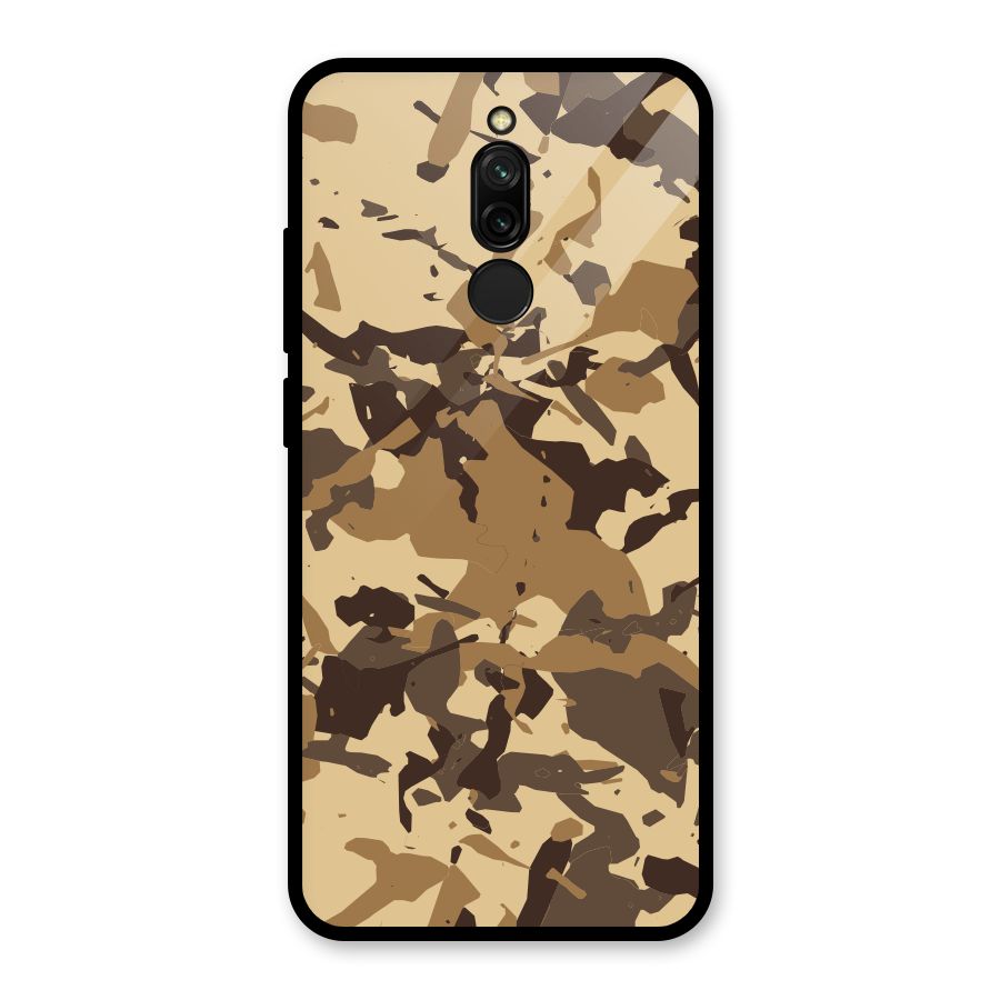 Brown Camouflage Army Glass Back Case for Redmi 8