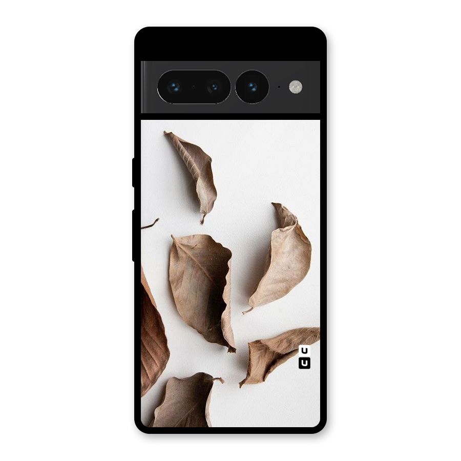 Brown Dusty Leaves Glass Back Case for Google Pixel 7 Pro